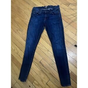 7 For All Mankind Jeans Women's Size 27 Dark Wash Blue Straight Leg Pants